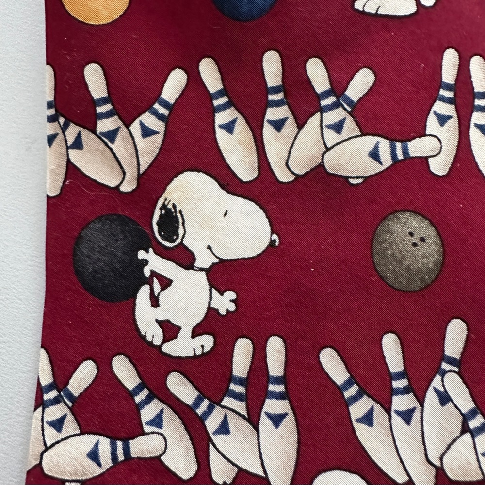 Snoopy Bowling Peanuts Silk Neck Tie